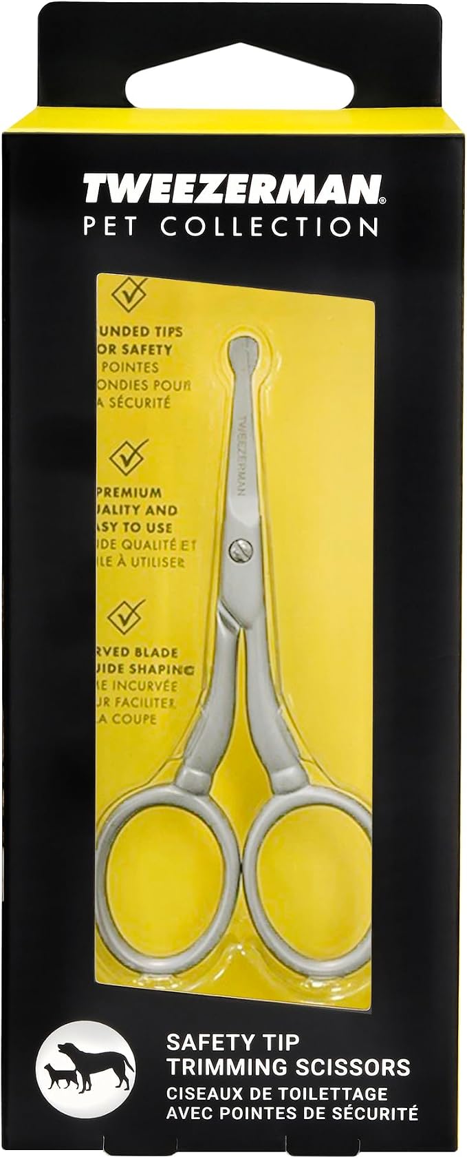 Tweezerman Pet Grooming Scissors-Rounded Tip Trimming Scissor for Dogs/Cats
