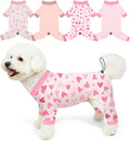 Bienbee Dog Pajamas, 4 Pack Adjustable Onesies for Small to Large Dogs M | Dog Shedding Suit with Soft Fabric, Breathable & Stretchy, and Adjustable Back Length for Sleeping Lounging and Daily Use