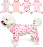Bienbee Dog Pajamas, 4 Pack Adjustable Onesies for Small to Large Dogs M | Dog Shedding Suit with Soft Fabric, Breathable & Stretchy, and Adjustable Back Length for Sleeping Lounging and Daily Use