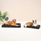 EHEYCIGA Orthopedic Dog Bed Large with Removable Washable Cover,Black,41x27 | Egg Crate Foam Support,Durable Oxford fabric,Non-Slip Bottom,Machine Washable,Soft Waterproof Plush Pet Bed Mat For Crate