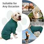 Dog Pyjamas PJS Sweater Clothes and Home Clothing Suitable for Medium to Large Breeds of Dogs, Dog Neutering Suits, Extra-Large Stretch Fabric, Four-Legged Clothes (Thin Dark Green, 5XL)