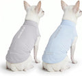 Spark Paws Sunblock Dog T-Shirt, SPF30 Protection, Lightweight Breathable Quick Dry for Dogs with Sensitive Skin - Blue & Grey (Set of 2) - M