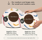 MEOWFIA Cat Cave – Premium Felt Cat Bed Enclosure for Indoor Cats, Handmade Merino Wool (Ivory Rainbow, Medium)