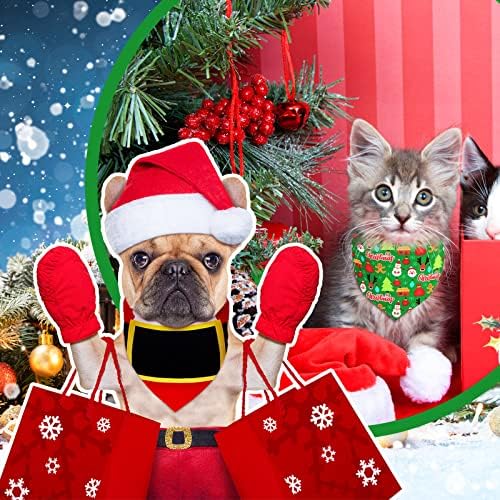 40 Pcs Christmas Dog Bandanas Bulk Adjustable Xmas Dog Scarves Bibs Triangle Reversible Puppy Bandana Pet Neckerchief Scarf Washable Cat Scarf for Small Medium Large Dogs Pet Grooming Accessories - Image 3