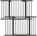 Cumbor Pack of 2 Extra Wide Baby Gate for Stairs, 29.7–51.5" Pressure Mounted Dog Gate for Doorways, Auto Close Safety Pet Gate, Easy Walk Thru Wide Child Gate, Black, Mom's Choice Award Winner