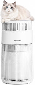 WISESKY Cat Air Purifier with Bite-Resistant Cord & Wide Grille and Tip-Over Protection | Air Purifier for Home with 360° Air Intake for Pet Hair | APP Control | Covers Up to 1644 Sq.Ft