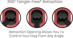 TUG Monochrome Tiny 360° Tangle-Free Retractable Dog Leash | Cat Leash | 10 ft Strong Nylon Tape (Tiny, Red)
