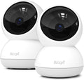 Alaga Indoor Security Camera,3K 5G and 2.4G WiFi, 360° Pan/Tilt, Human/Pet/Motion AI, Night Vision, Speaker, Indoor Camera with Phone App, Compatible with Alexa & Google Assistant，2-Pack White