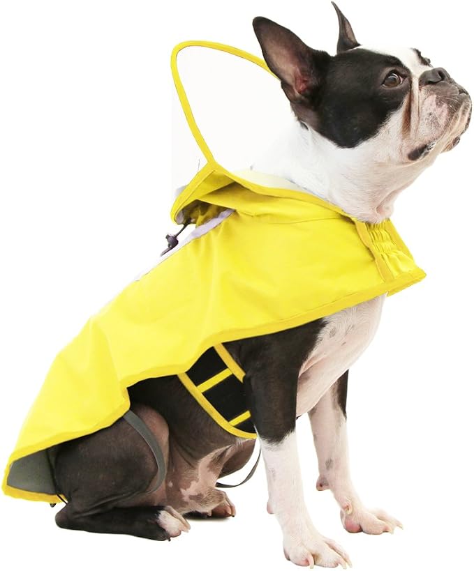 Gooby - Raincoat, Adjustable Rain Cap with See Through Visor, Yellow, 2X-Large