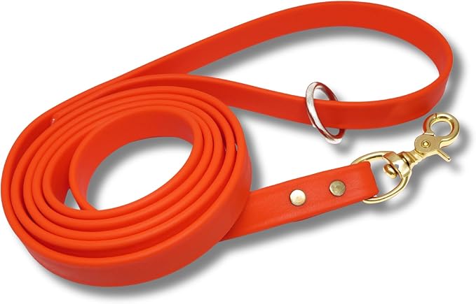Gummy K9 Dog Leash, Biothane, Dog Training Leash, Made in The USA, 6 Feet, Various Sizes & Colors (5/8, Orange)