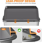 KITCATY 2PACK Stainless Steel Cat Litter Box, 17" L x 13" W x10 H Metal Kitty Litter Box with Lid, Suitable for Small and Medium-Sized Cats Never Absorbs Odors, Leak-Proof, Non-Sticky, Easy to Clean