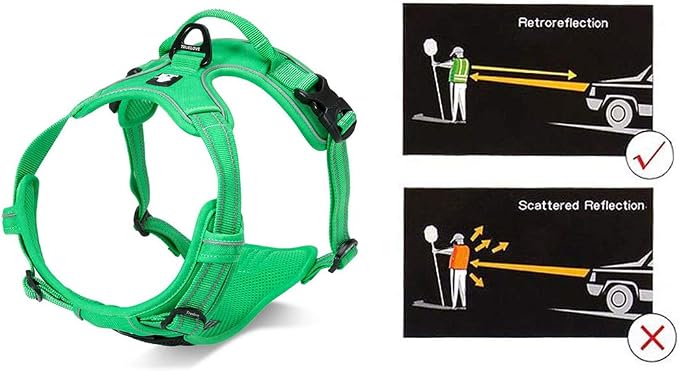 JUXZH Truelove No Pull Dog Harness with Easy Control Handle and 2 Leash Attachments,Reflective Adjustable Pet Vest