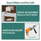 Babelio Baby Gate for Stairs & Doorways, 26-43" W 34" H Extra Tall| No Bottom Bar| Easy Installation| One-handed Operation| Auto-close| Hardware Mount (Drill Needed) Safety Dog/Pet Gate Indoor (White) | Easy Install| One-handed Opening| Auto-close| Dri...