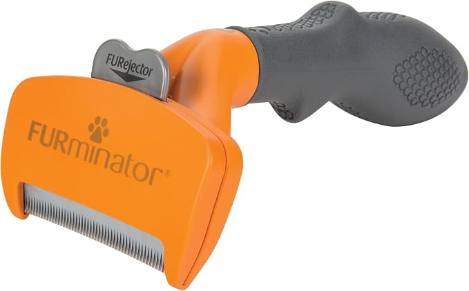 FURminator Medium Dog Undercoat deShedding Tool for Long Hair | Reduces Loose Hair From Shedding, Easy Clean-Up, For 25-50 lbs, Use Weekly, Ergonomic Handle For Comfort