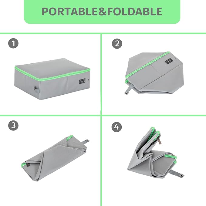 PETSFIT Travel & Portable Cat Litter Box - Leak-Proof, Waterproof Bottom, Collapsible Litter Boxes Perfect for Hotel/Lawn/Car Travel