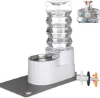 RIZZARI 8L Elevated Dog Water Dispenser: Senior Pets Filtered Hydration | Raised Stand Helps Reduce Neck Strain/Stainless Steel Bowl/Quiet Gravity-Fed Operation/for Multi-Pet Homes