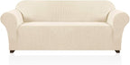 Stretch Couch Covers for 3 Cushion Sofa, 1-Piece Spandex Jacquard Fabric Sofa Slipcover,Non Slip Universal Sofa Cover, Pet Dog Cat Proof Furniture Protector(Sofa 74" - 88", Biscotti Beige)