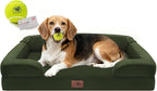 Waterproof Orthopedic Dog Bed for Medium Large Sized Dogs | Memory Foam Pet Bed Sofa with Bolster, Dog Couch with Washable Cover & Non-Slip Bottom, 36x27 Inch, Oliva Green