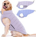 Lelepet Reversible Dog Coat Windproof Dog Puffer Jacket Lightweight Vest | Winter Jacket Warm Cold Weather Coat for Large Dogs Adjustbale Hook & Loop Pet Apparel with Leash Hole, Golden Retriever, 3XL
