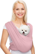 AnccoPlus Dog Carriers for Small Dogs, Front Facing Dog Sling Carrier, Hands Free Cat Carrier, Size Adjustable, Reducing Back Pain, Premium Cotton, Safe and Soft Dog Carrier (Regular, Light Pink) | Patented Front Carrier Reduces Back and Neck Strain; A...