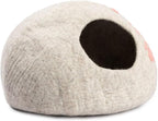 Luxurious Merino Wool Cat Cave - Foldable Hideaway Pod for Indoor Cats - Premium Felt Kitten Pet Enclosure - Covered Cat House for Ultimate Cozy Comfort by Woolygon (Paw)