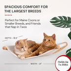 Cat Wall Hammock for Large Cats, Cat Wall Bed | A space-saving wall mounted cat bed with a washable, replaceable cushion that holds big cats up to 35 lbs