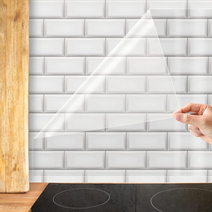 Shackcom Clear Contact Paper Roll Self-Adhesive Kitchen Backsplash Wall Protector 23.6in X 32.8ft - Used as Shelf Drawer Liner, Whiteboard, Wallpaper, Cat Dog Scratch Protector