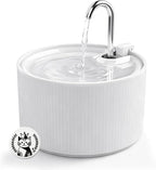 Ceramic Cat Water Fountain, 2.2L/74oz Cat Fountains for Drinking Indoor, Pet Water Fountain with Ultra-Quiet Pump (Fountain+3 Filters & 3 Sponges)