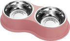 Epetslove Stainless Steel Dog Bowls Double Non-Slip Dog Water and Food Bowl | Pet Feeder Bowls, Dog Dishes, Raised Feeding Design, Double Bowls Set, For Puppies, Medium Dogs and Cats, Outdoor / Indoor