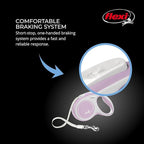 FLEXI® Comfort Tape Retractable Dog Leash, Small, 16 ft - Pink/Rose | German engineered, original flexi leash, durable quality for dogs up to 33 lbs, tangle-free, walking, reliable brake system