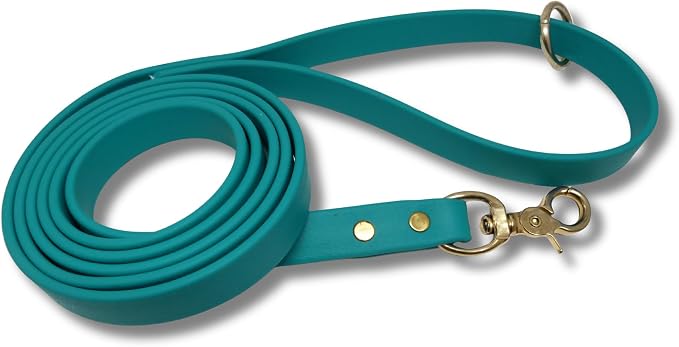 Gummy K9 Dog Leash, Biothane, Dog Training Leash, Made in The USA, 6 Feet, Various Sizes & Colors (5/8, Teal)