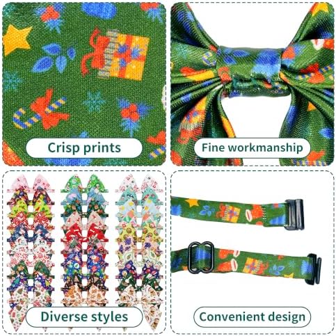 Christmas Dog Bow Ties Bulk for Large Dogs 30 Pack 4.9"*6.8" L - Image 3