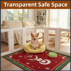 Clear Acrylic Dog Playpen Indoor, Puppy Cat Small Pet Play Pen, Easy Assemble & Disassemble Sturdy Plastic Dog Fence with Heavy Duty Door Lock (24In H, 12Panels), White