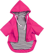 Dog Raincoat rain Jacket Raincoat Dogs Waterproof Small Medium Breeds Zip Closure Storage Pocket Harness Hole Pink S
