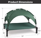 Elevated Dog Bed with Removable Canopy, Sun Protection Shade Tent Dog Cot | Portable Outdoor Dog Bed, Raised Pet Cooling Cot Bed for Dogs, 51in