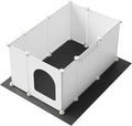 HOOBRO Cat Litter Box Enclosure with Large Oxford Mat, Extra Large Litter Box Shield with Row-Hook, 30.3" L x 18.5" W x 15.7" H, Compatible with Most Litter Boxes, White BW07PP03