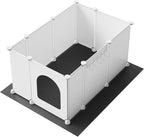 HOOBRO Cat Litter Box Enclosure with Large Oxford Mat, Extra Large Litter Box Shield with Row-Hook, 30.3" L x 18.5" W x 15.7" H, Compatible with Most Litter Boxes, White BW07PP03