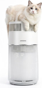 WISESKY Cat Air Purifier for Large Rooms, 5-Stage HEPA Air Cleaner for Cat Hair, Dander & Odors, 360° Air Intake, Quiet Operation, Bite-Resistant Cord & Tip-Over Protection, Smart App Control