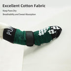 PUPTECK Anti-Slip Dog Socks with Double Sides Grips for Small Medium Large Dogs Hardwood Floors Prevents Licking, Dog Shoes for Hot Pavement Traction Control for Senior Dogs, Dark Green, S