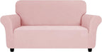 ZNSAYOTX Super Stretch Loveseat Covers (57"-70"), New Striped Love Seat Slipcover, Dogs Pet Friendly Anti-Slip Couch Protector Spandex Durable 2 Seater Fabric Sofa Cover (Rose, Loveseat)