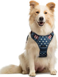 rabbitgoo Dog Harness, No Pull Medium Sized with 2 Leash Clips, Pet Vest | No Choke with Handle, Adjustable Soft Padded, Reflective, Easy Control for Walking, Blue Star, Medium