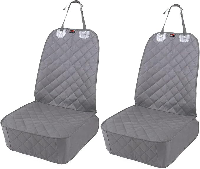 HONEST OUTFITTERS Dog Car Seat Cover 2 Pack, Waterproof Front Seat Car Cover for Cars, Trucks, and Suvs, Pet Front Cover for Cars, Nonslip Dog Seat Cover Grey