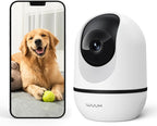 WUUK 4MP Indoor Pan/Tilt Wired Security Camera, Baby Monitor Pet Camera | Smart Motion Detection & Tracking, 360-Degree, 2-Way Audio, Night Vision, No Subscription, Compatible with Alexa & Google
