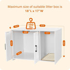 DWANTON Litter Box Enclosure, Wooden Cat Washroom Indoor, 27.6", 107WEE