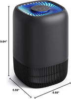 VOOPNU Air Purifiers for Bedroom, High Efficiency Filter, 1076 Ft², Black | for Pet Hair Odors Pollen Smoke, with 3 Speeds Timer Aroma 22dB Quiet 360°Intake, Compact Air Cleaner for Home Dorm Room