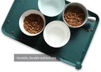 Hoki Found L Silicone Non Slip Pet Food Mats - Tray for Dogs & Cats - Waterproof Dog & Cat Bowl Mats - Suitable for Carpet - Dark Cedar