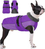 QBLEEV Warm Dog Jacket - Reflective, Adjustable Winter Coat with Turtleneck for Cold Weather, Waterproof Fleece Snowsuit for Small, Medium, Large Dogs
