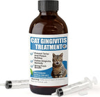 Cat Gingivitis Treatment Liquid 100ml - Cats Dental Care Clean Teeth & Gums, Eliminate Bad Breath, Natural Extracts Lessen Tartar & Plaque, Include 3 ml Dropper with Cap