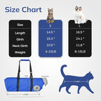 Cat Carrier Pouch, Soft Cat Grooming Restraint Bag for Vet Visits, Nail Trimming,Dental Care & Medication, Comfortable Cats Carry Bag with Bottom Support for Car Travel,Blue S(4-10lbs)
