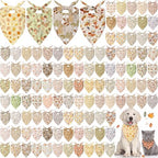 Huhumy 100Pcs Fall Dog Bandanas Bulk Autumn Pet Scarf Bib Neckerchief Decor by Huhumy